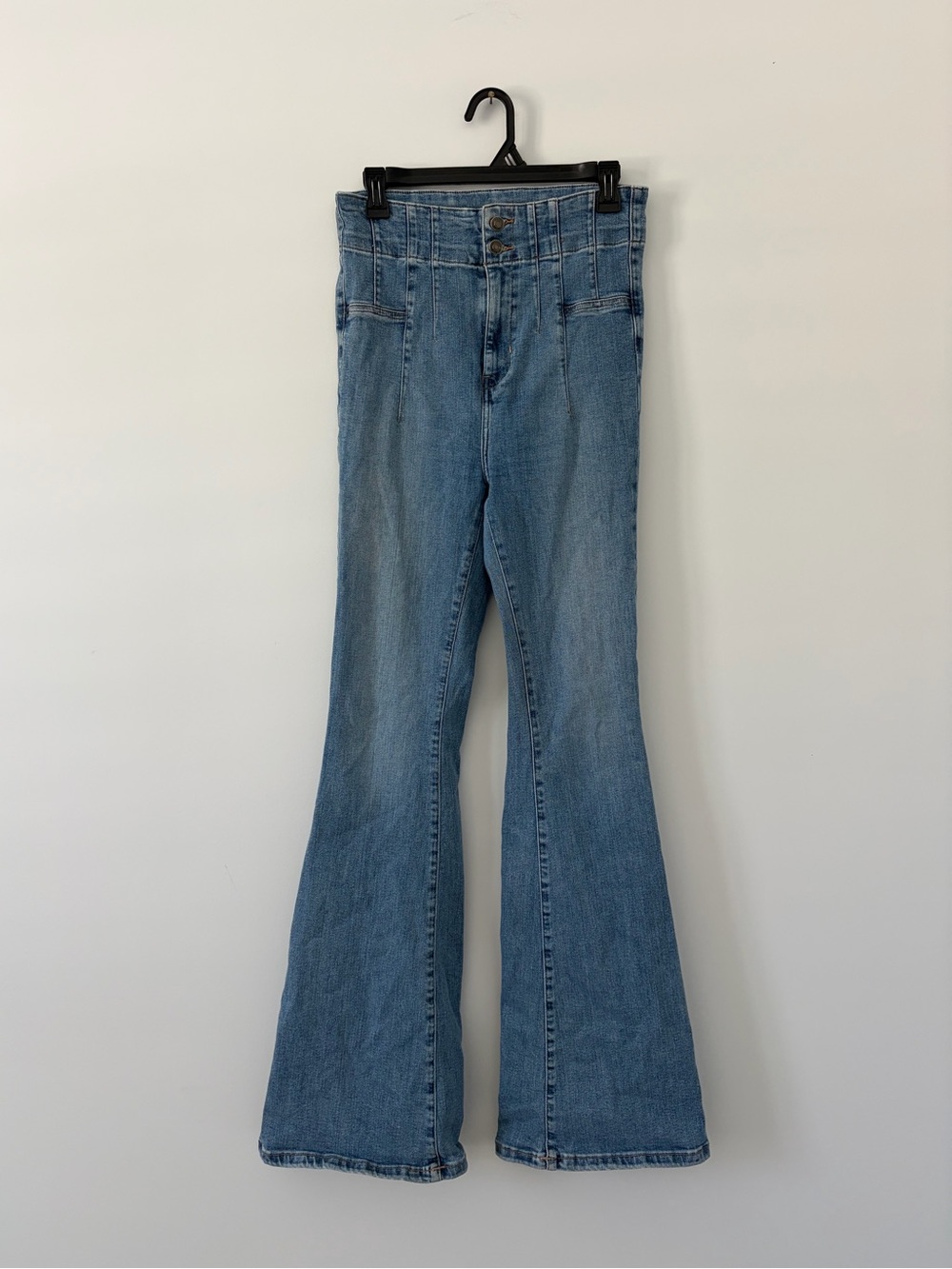 Free People We The Free Jayde High Rise Flare Jeans Sunburst Blue 29